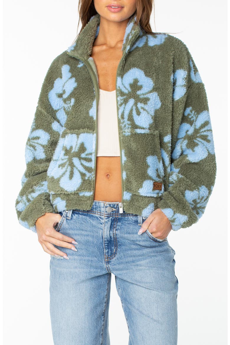 Cold Surf High-Pile Fleece Jacket, Main, color, OIL GREEN