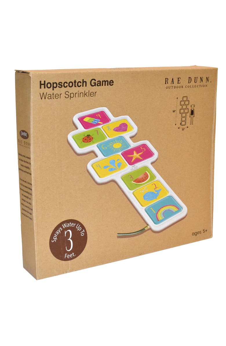 Rae Dunn Hopscotch Game Water Sprinkler 58X22 Inch, Coconut Float, Age 5+, Alternate, color, Multicolored