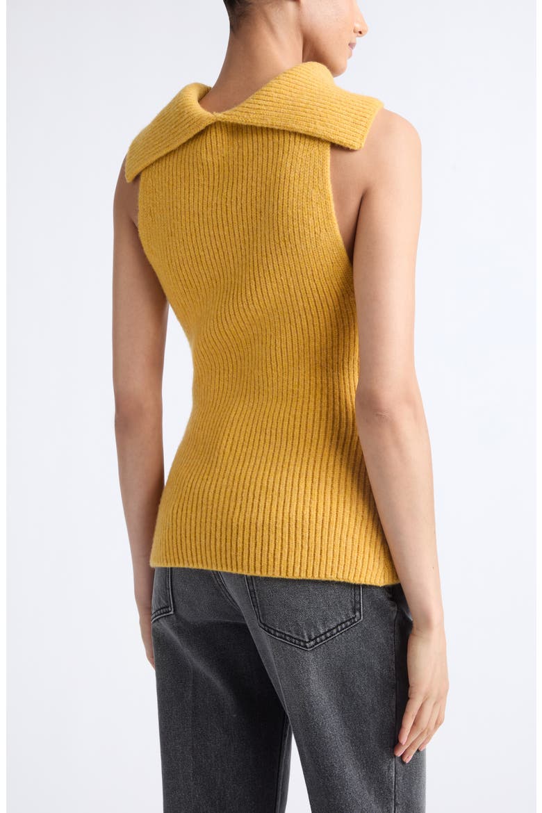 Isla Wool Ribbed Turtleneck Tank, Alternate, color, SUNGOLD