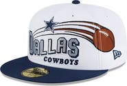 New Era Men's New Era White/Navy Dallas Cowboys Retro Swoop 59FIFTY Fitted Hat