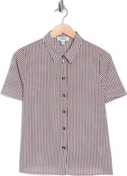 JASON WU Striped Short Sleeve Button-Down Shirt