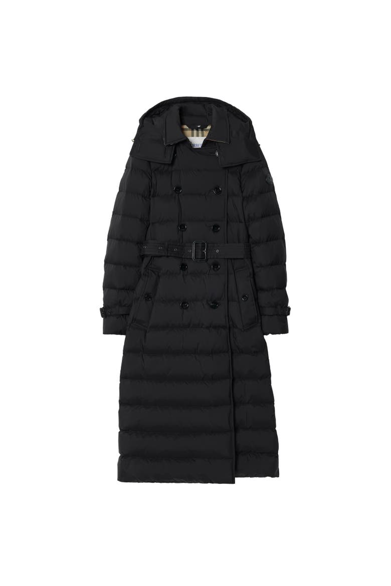 Long Nylon Audley Puffer Coat, Alternate, color, Black