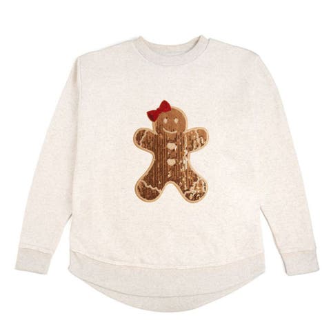 Gingerbread Sequin Patch Christmas Women's Sweatshirt