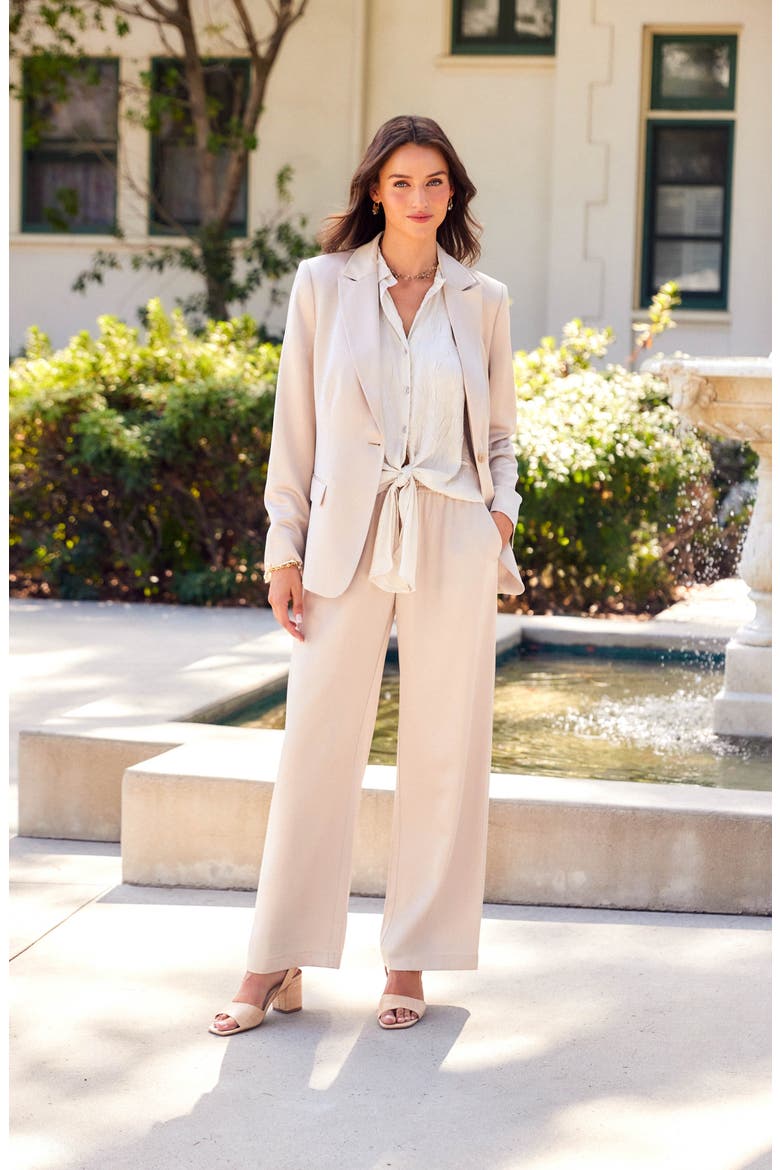 Satin Blazer, Alternate, color, KHAKI