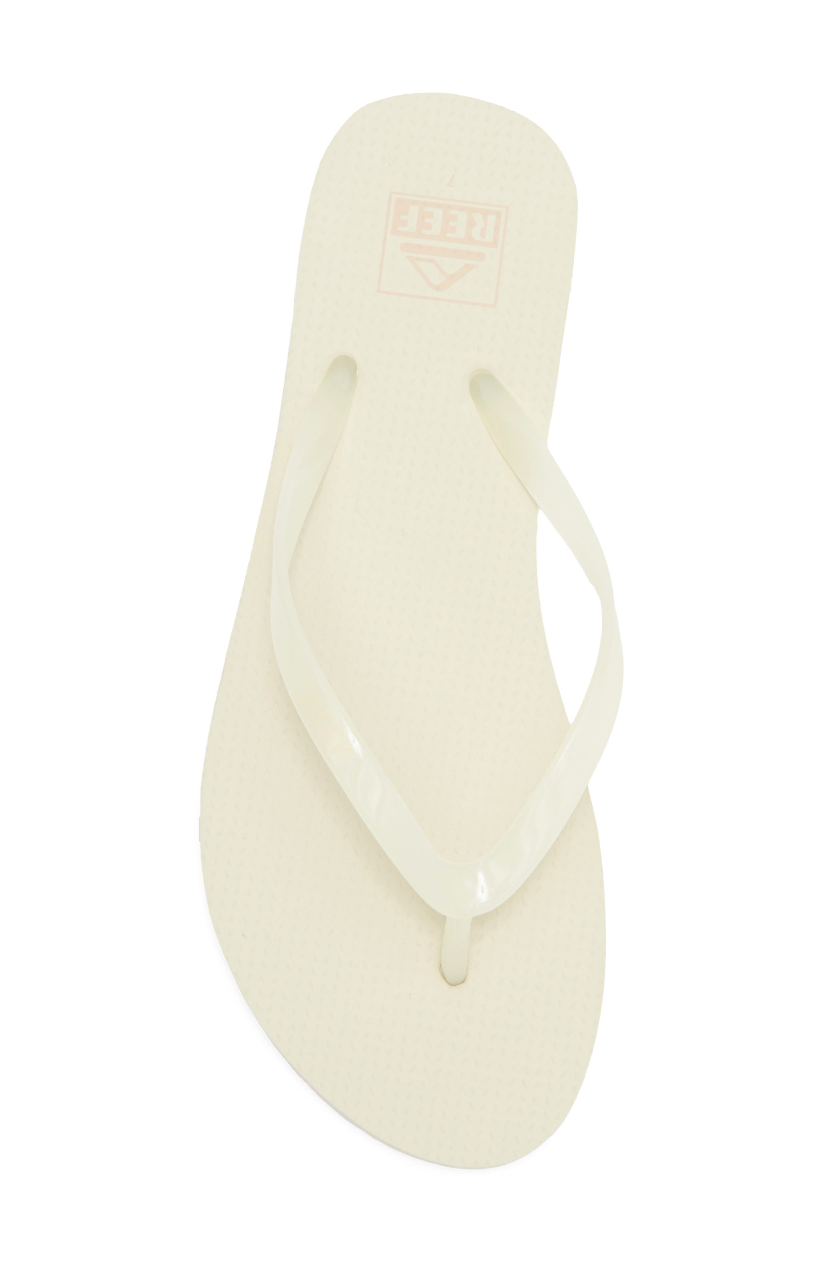 Reef Seaside Jelly Strap Flip Flop, Alternate, color, Clear/ White