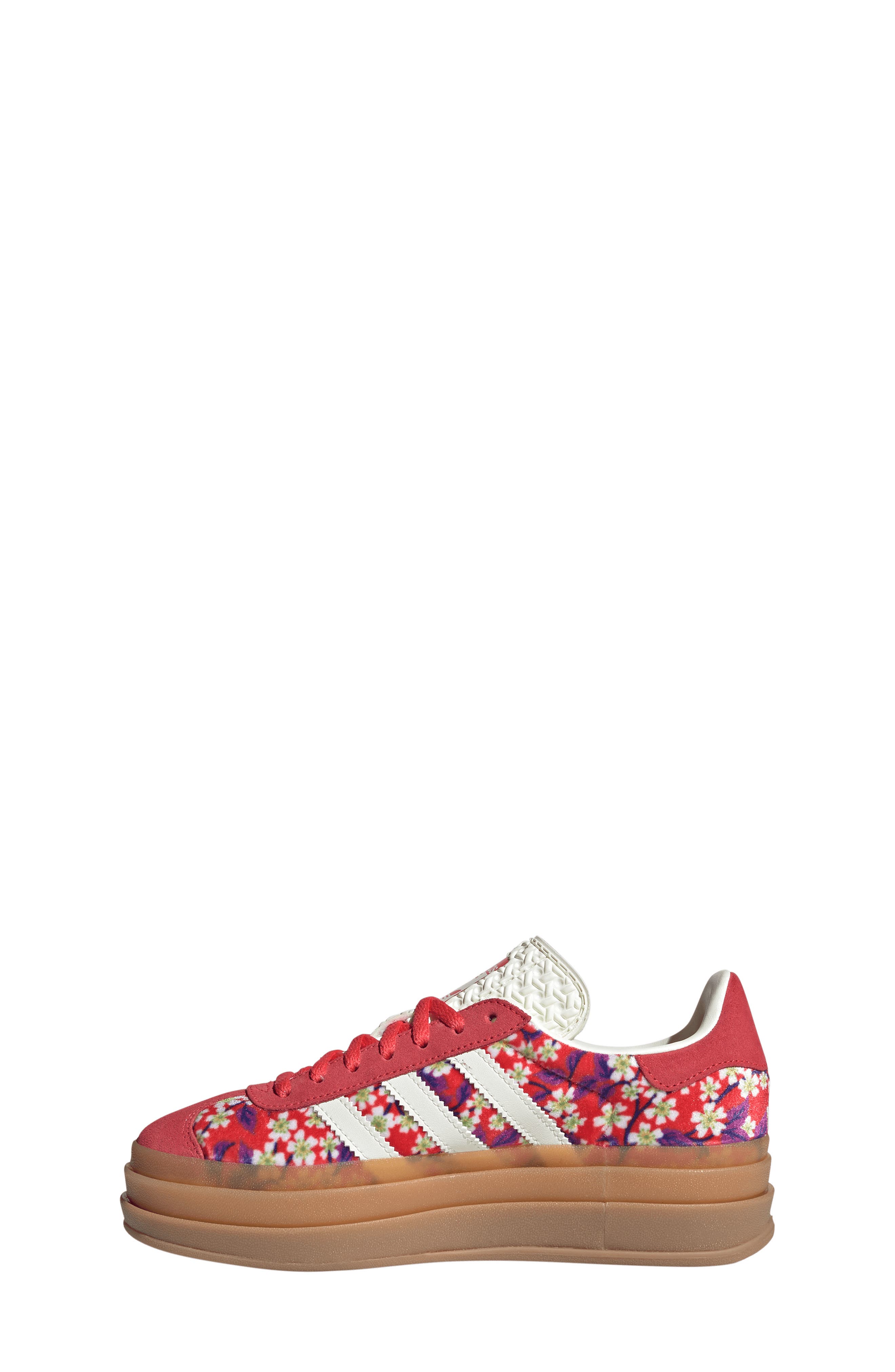 adidas x Liberty London Kids' Gazelle Bold Sneaker, Alternate, color, Off White/ Red