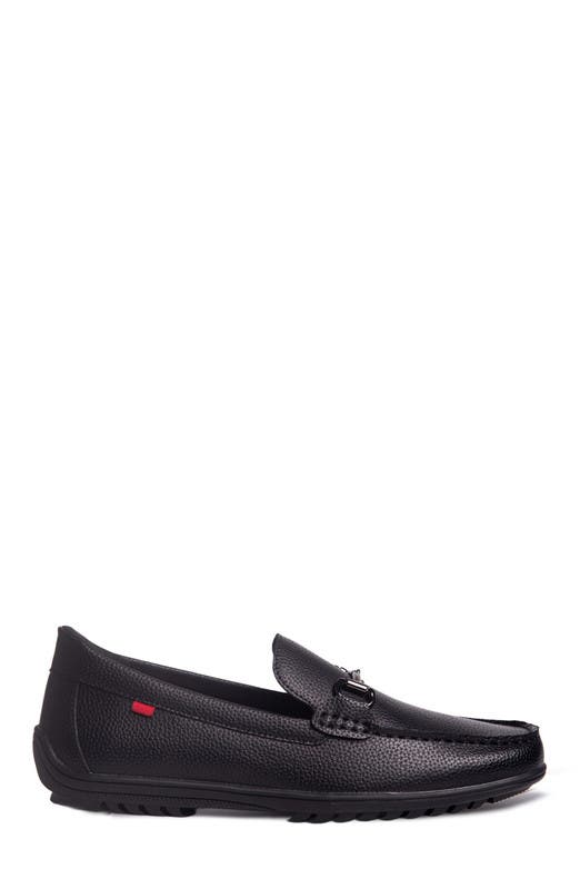 Marc Joseph New York Elliot Road Hands Free Technology Leather Buckle Loafer, Alternate, color, Black Grainy Leather