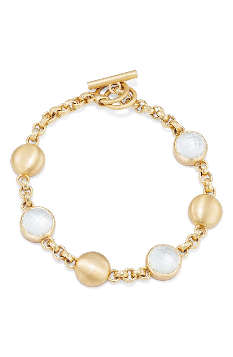Dean Davidson Galleria Station Bracelet, Main, color, Iridescent Pearl/ Gold