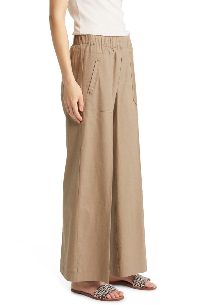 Wit & Wisdom High Waist Wide Leg Linen Blend Pants, Alternate, color,