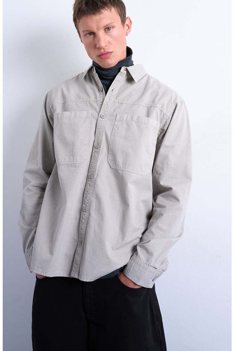 Regular Fit Ripstop Overshirt, Main, color, WASHED STONE