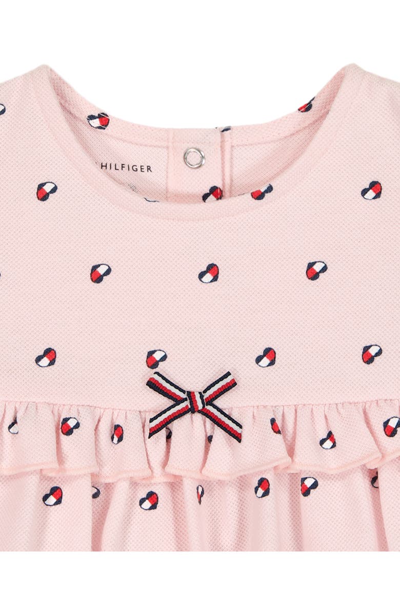 Tommy Hilfiger Heart Logo Dress & Bloomers, Alternate, color, Dark Pink