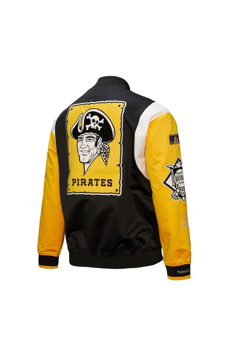 Mitchell & Ness Men's Mitchell & Ness Black/Gold Pittsburgh Pirates Cooperstown Collection Team Origins Satin Full-Snap Jacket, Alternate, color, Black