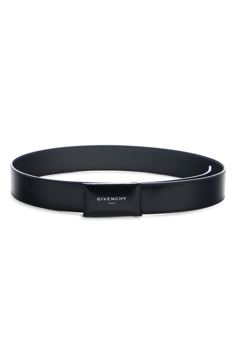 Givenchy Antigona Plaque Leather Belt, Main, color, Black
