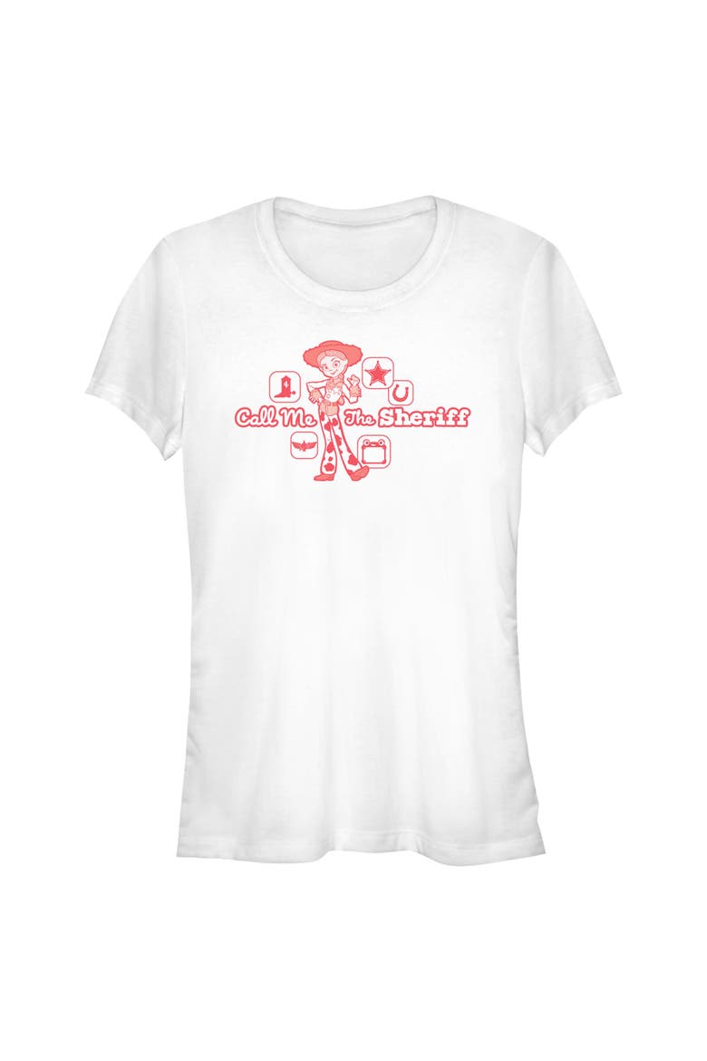 Junior's Toy Story 5 Call Me The Sheriff  Graphic T-Shirt, Main, color, White