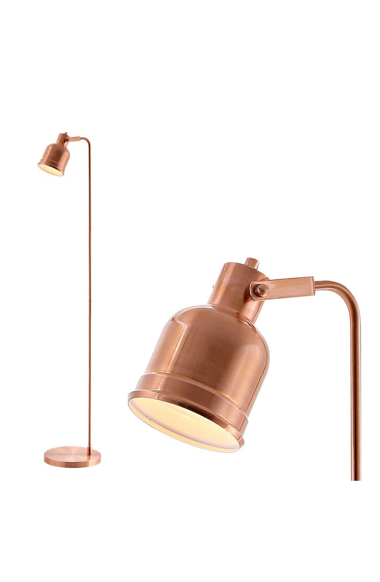 JONATHAN Y Brandon 57" Metal Task LED Floor Lamp, Copper, Main, color, Copper