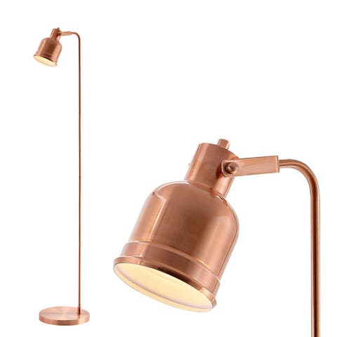 Brandon 57" Metal Task LED Floor Lamp, Copper