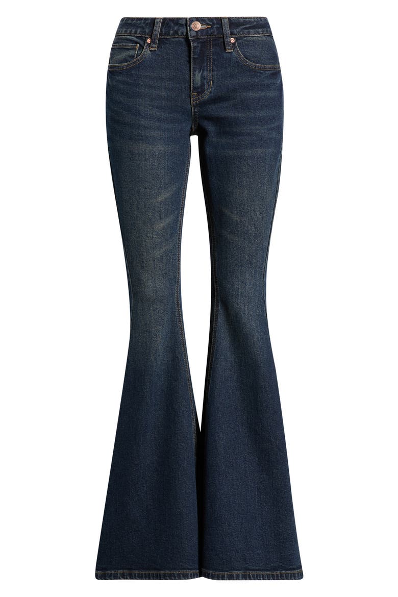 Twisted Seam Low Rise Bell Bottom Jeans, Alternate, color, MEDIUM WASH