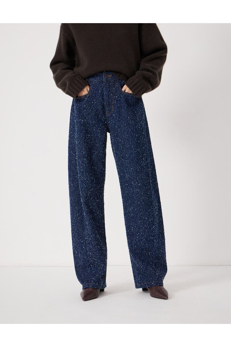 Saskia Textured Straight Leg Jeans, Main, color, Rinse Wash