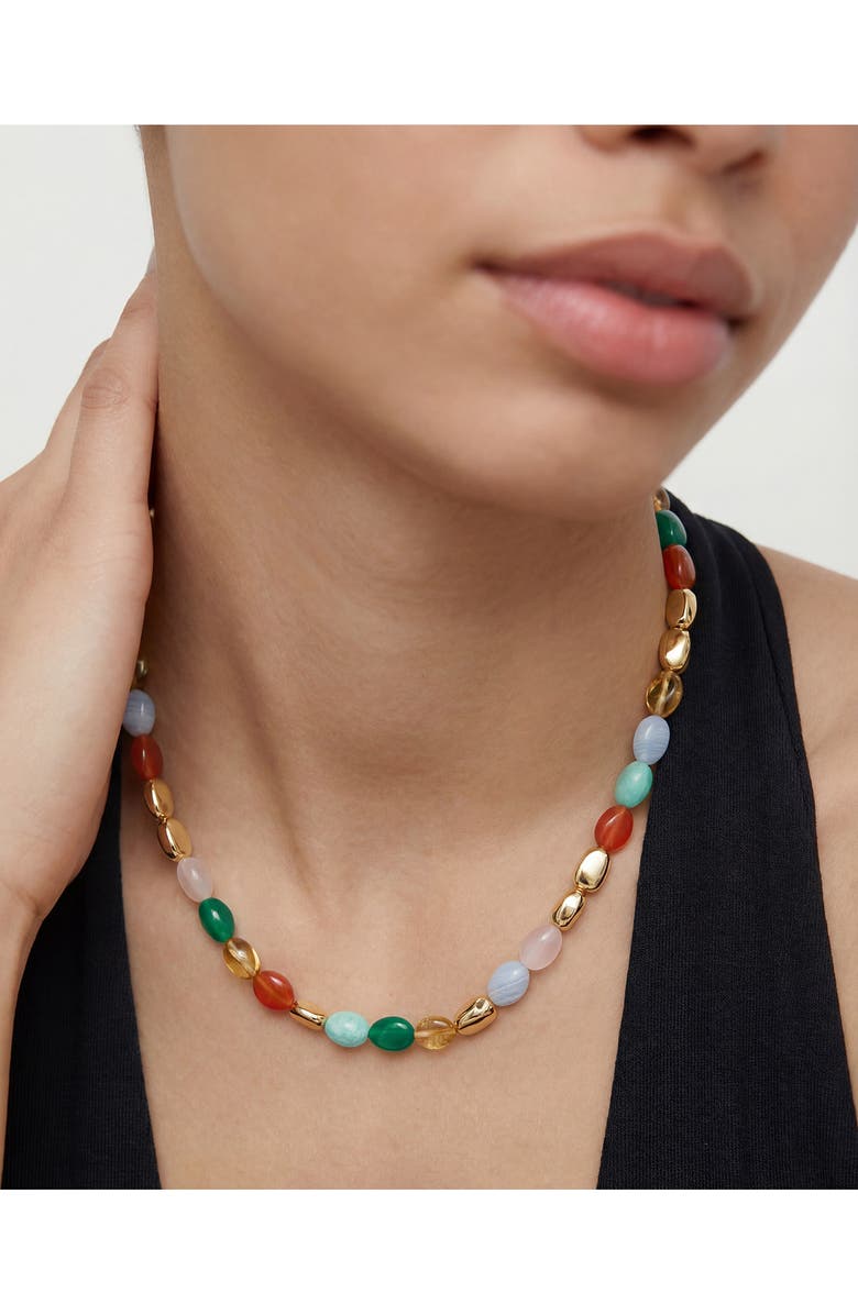Monica Vinader Rio Multistone Necklace, Alternate, color, 18K Gold Vermeil