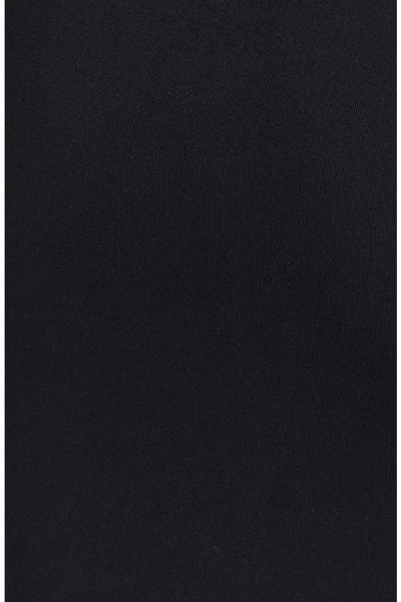 Side Ruched Stretch Knit Midi Skirt, Alternate, color, BLACK