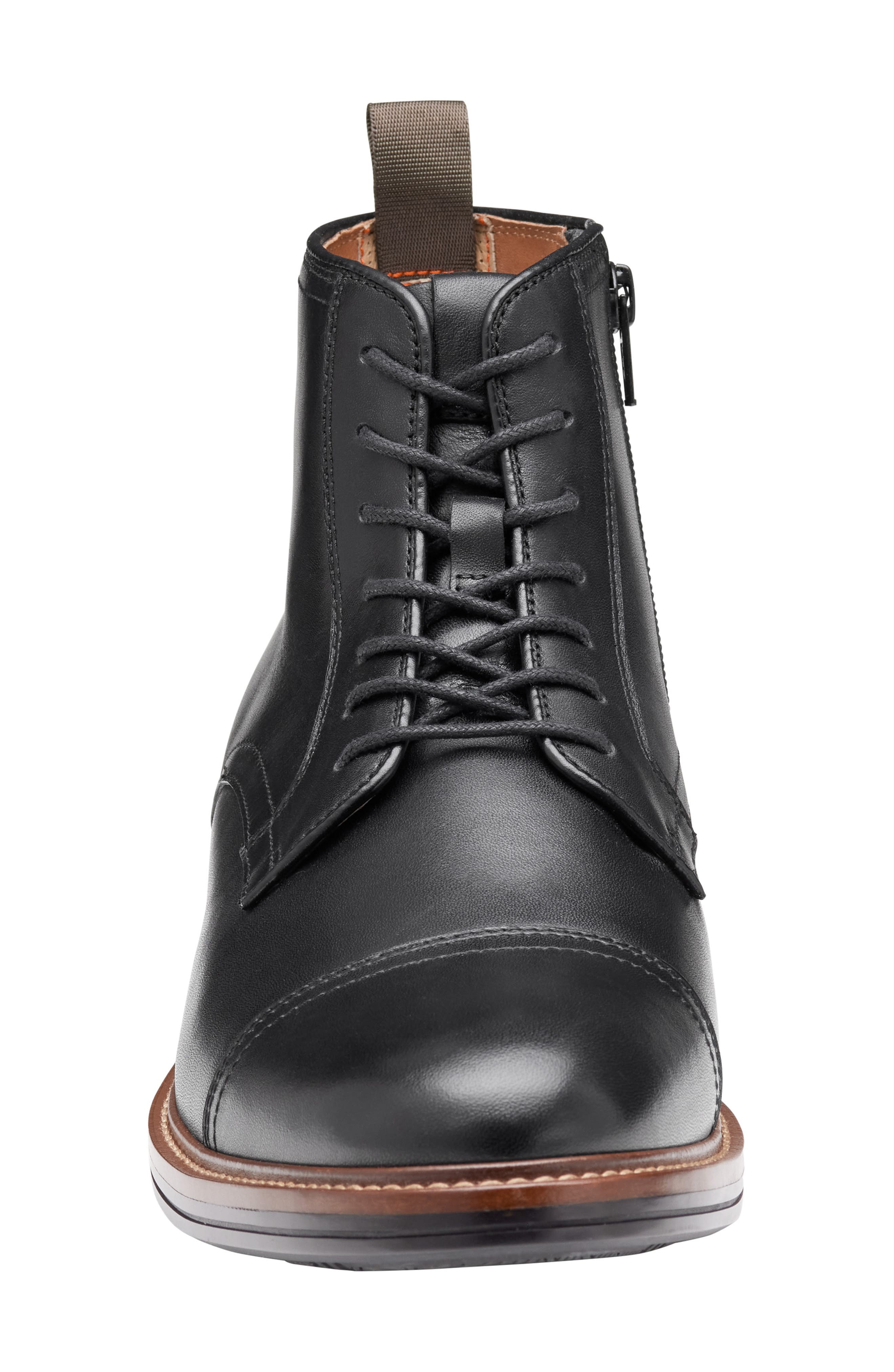 Johnston & Murphy Durham Waterproof Cap Toe Boot, Alternate, color, Black Waterproof Full Grain