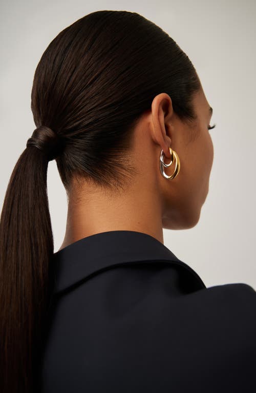 Missoma Womens Savi Signature Small 18ct Yellow-gold And Rhodium Plated Brass Hoop Earrings