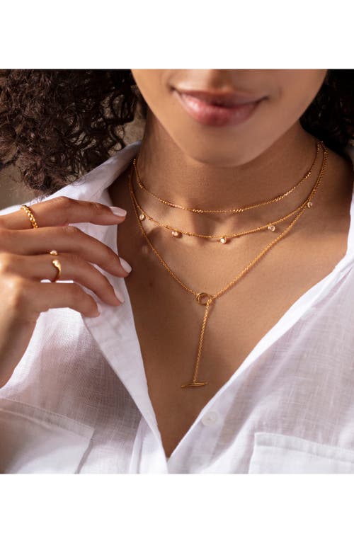 Monica Vinader Mini White Topaz Station Necklace In Gold