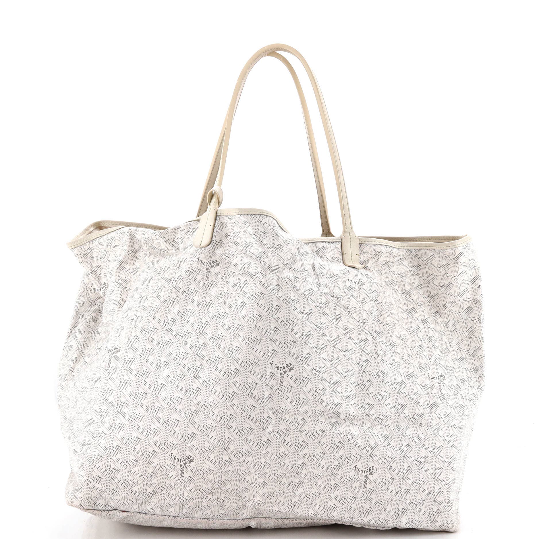 Pre-Owned Goyard Saint Louis Tote Coated Canvas GM, Alternate, color, White