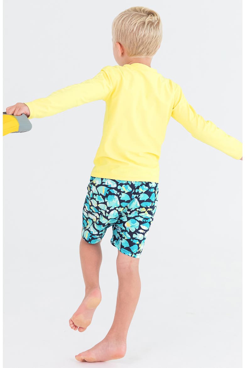 Kids' Fish Print Swim Trunks, Alternate, color, FISH FRIENDS