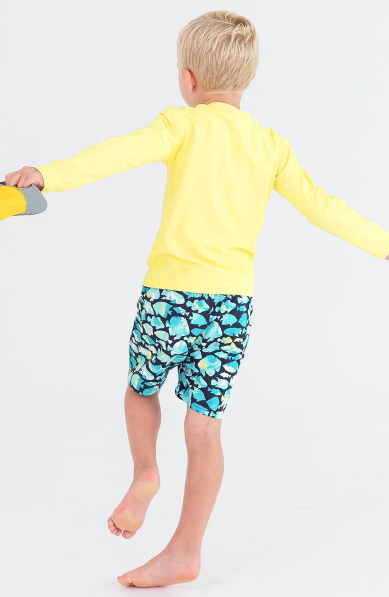 RuggedButts Kids' Fish Print Swim Trunks, Alternate, color, Fish Friends