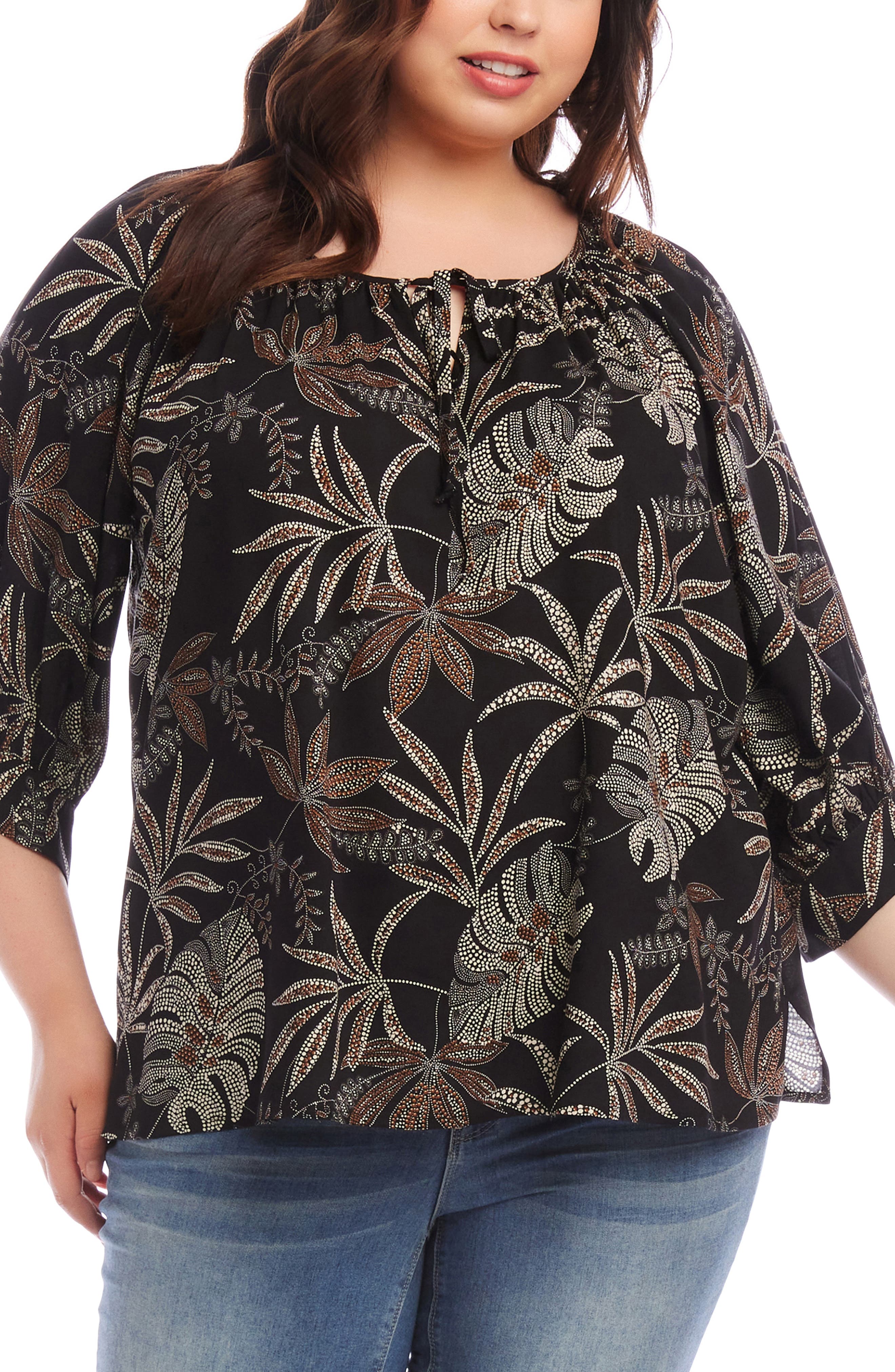 Karen Kane Beaded Blouson Sleeve Top