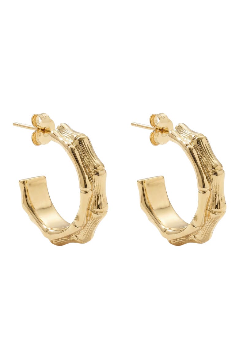 Chunky Bamboo Hoop Earrings, Main, color, GOLD