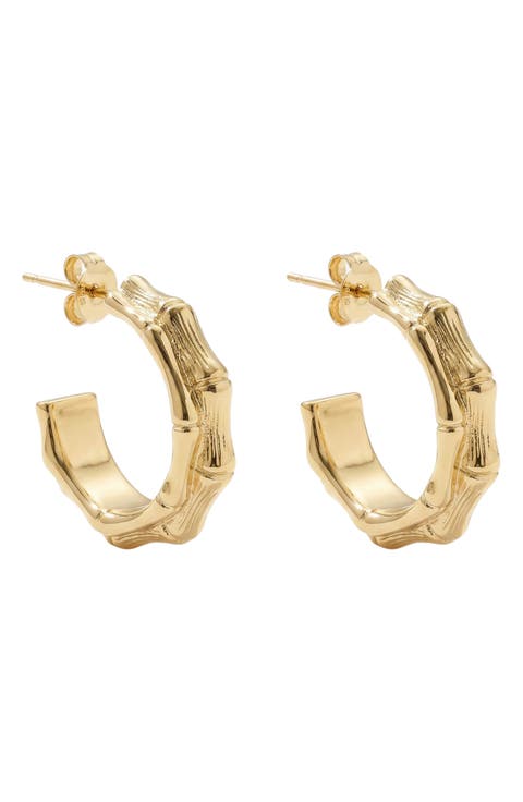 Chunky Bamboo Hoop Earrings