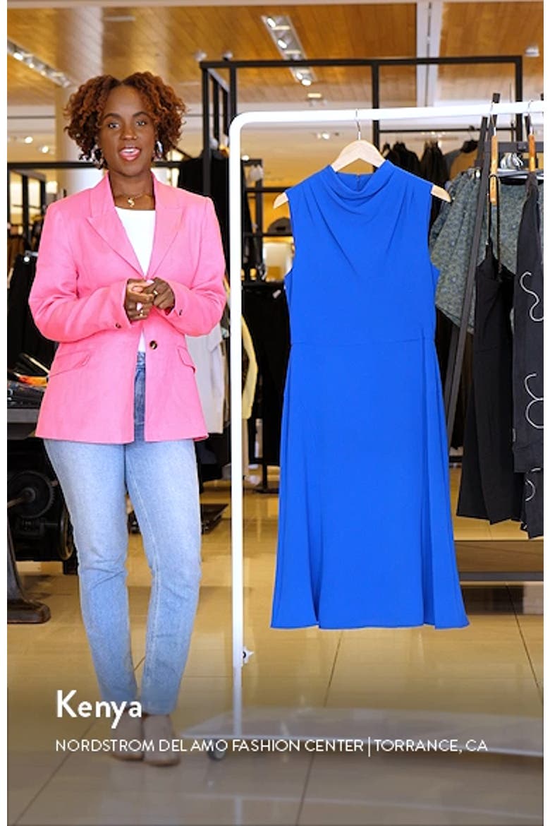 Funnel Neck Sleeveless Chiffon Dress video