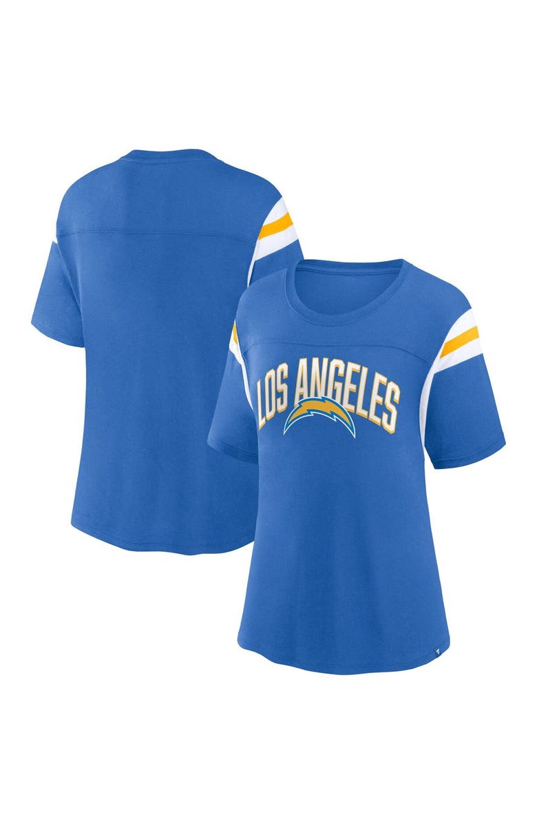 FANATICS Women's Fanatics Branded Powder Blue Los Angeles Chargers Earned Stripes T-Shirt, Main, color, 