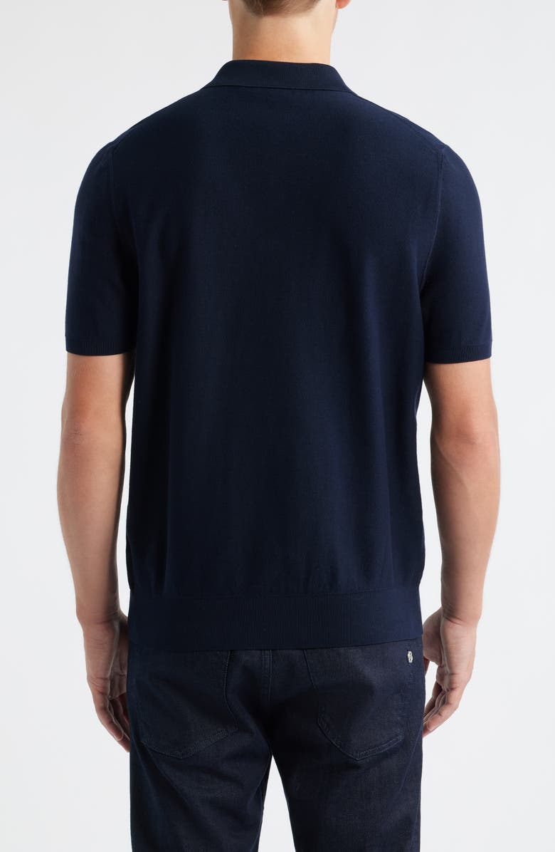BOSS Imartino Piqué Zip Polo, Alternate, color, Dark Blue