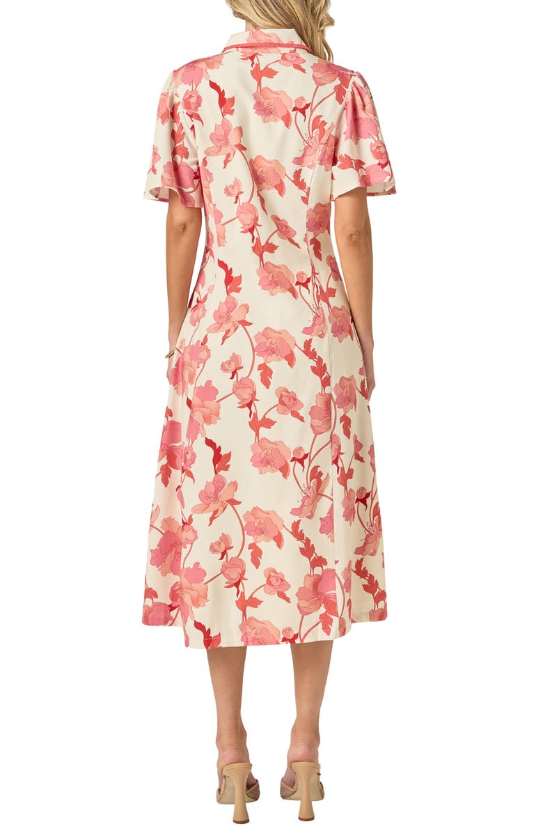 English Factory Print Midi Shirtdress, Alternate, color, Pink/ Cream