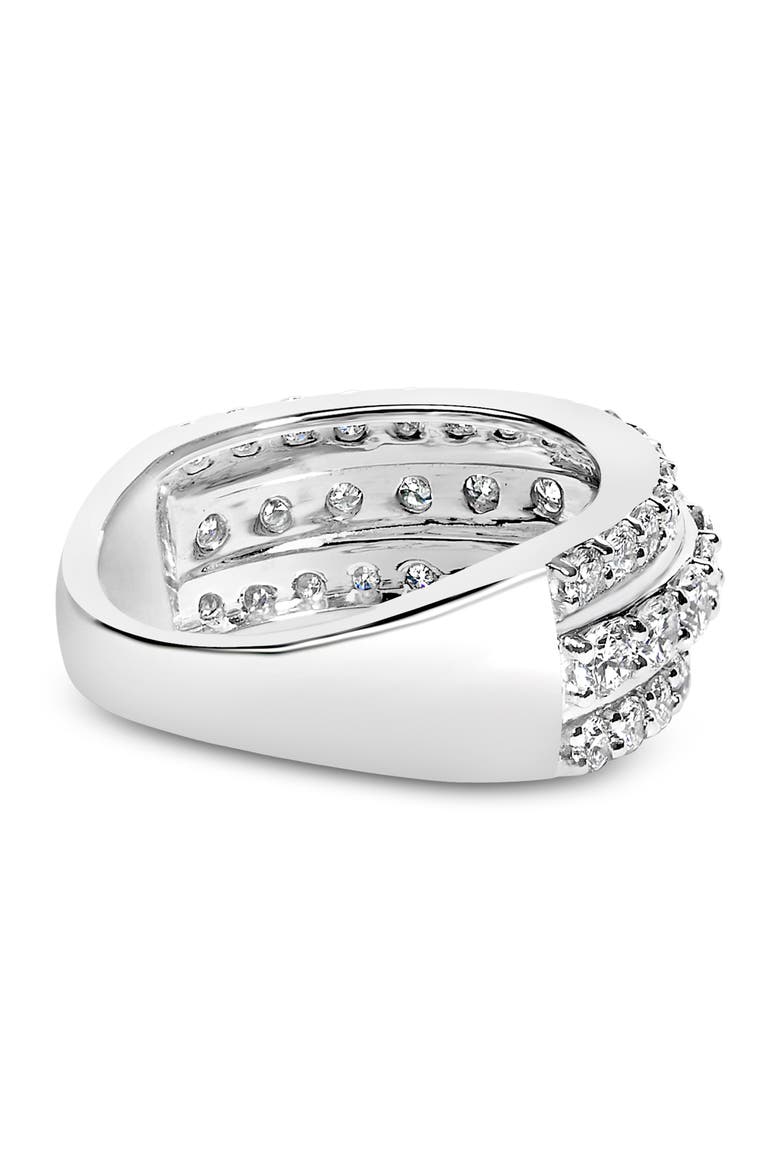 .925 Sterling Silver 2.0 ctw Lab Grown Diamond 3 Row Band Ring (F-G Color, VS1-VS2 Clarity, Alternate, color, Silver