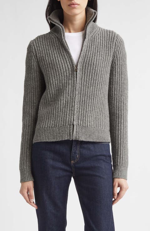 Arlen Ribbed Zip Cardigan