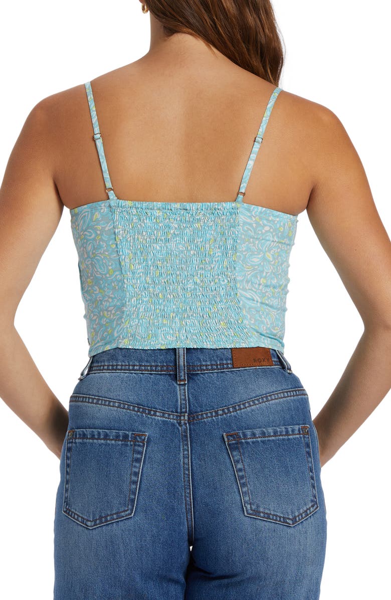 Roxy Vibrant Light Ruched Crop Tank, Alternate, color, Tourmaline Pretty Pa