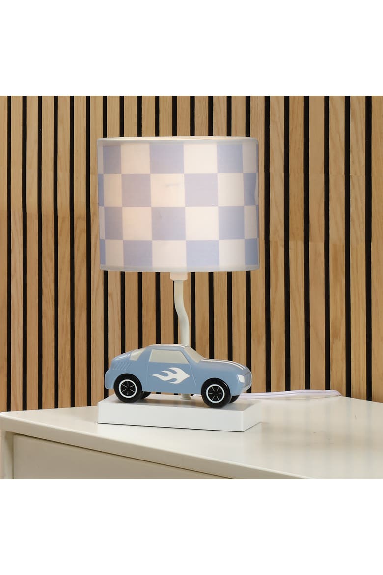 Little Racer Hand Painted Car/Transportation Lamp w/ Shade and Bulb, Alternate, color, Blue