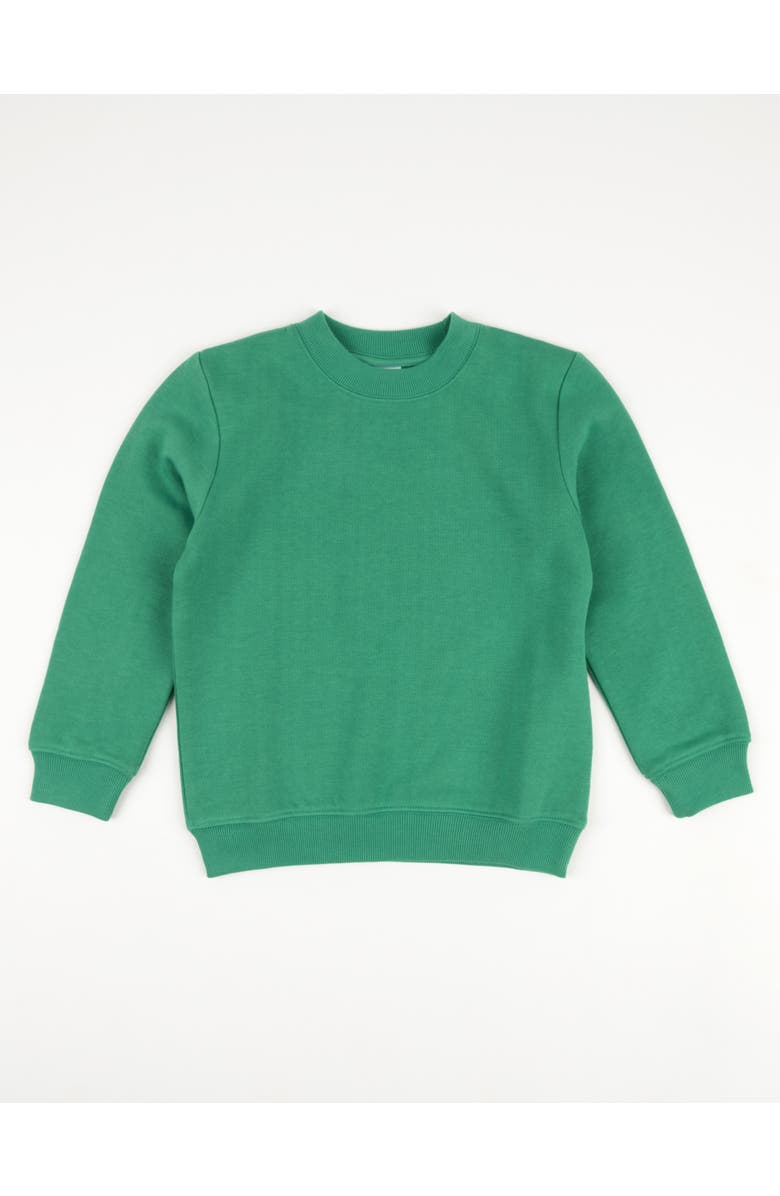 Leveret Kids Pullover Sweatshirt, Long Sleeve, Solid Colors, Main, color, Green