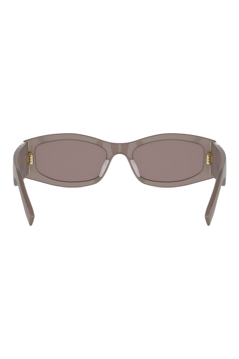 Forever Fendi 54mm Rectangular Sunglasses, Alternate, color, SHINY DARK BROWN / BROWN