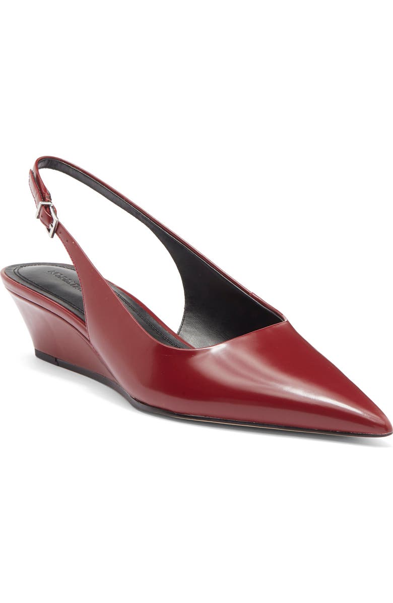 Nordstrom Rhianon Wedge Slingback Leather Pump, Main, color, Red Garnet