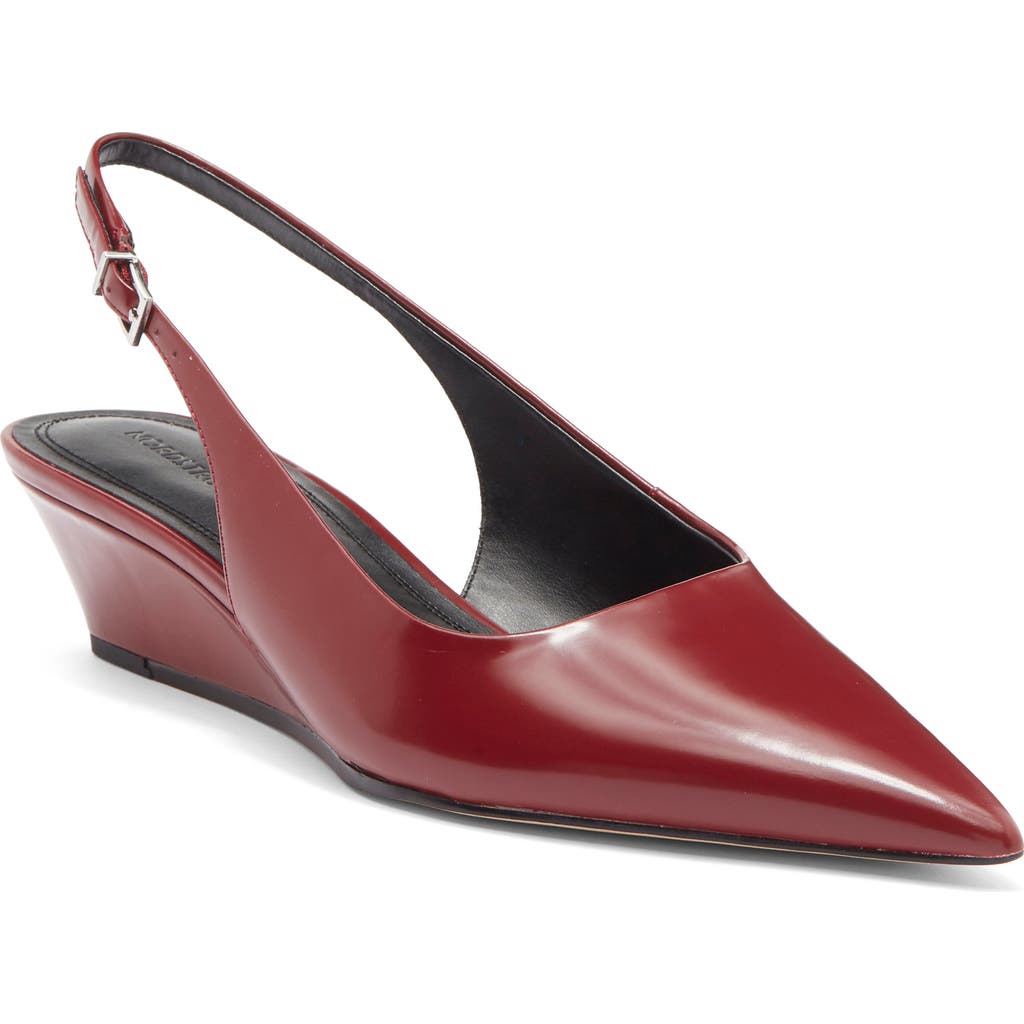 Nordstrom Rhianon Wedge Slingback Leather Pump In Red Garnet