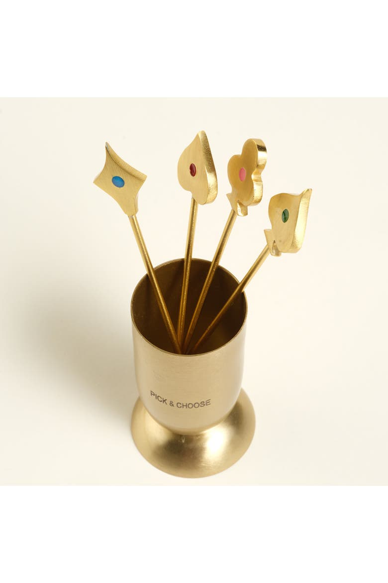 Tanda Steel Cocktail Sticks Entertaining Essential, Alternate, color, Metallic Gold