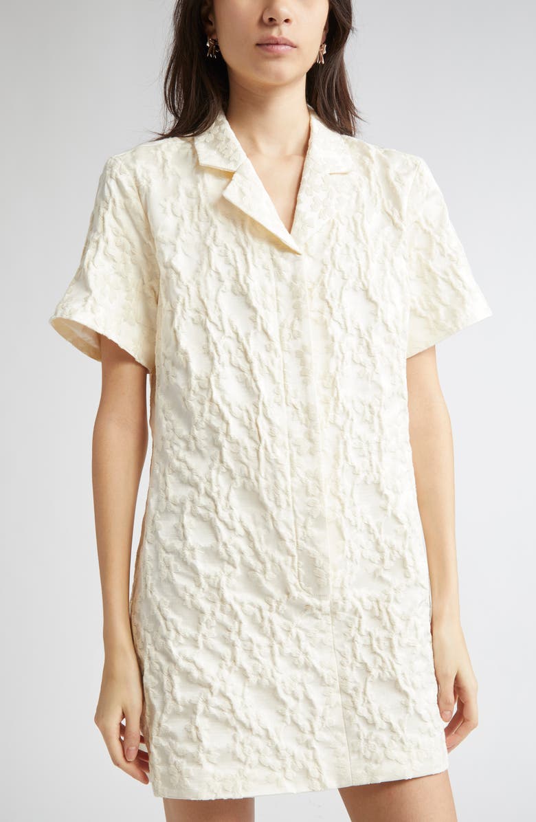 Sandy Liang Nurse Floral Jacquard Shirtdress, Alternate, color,