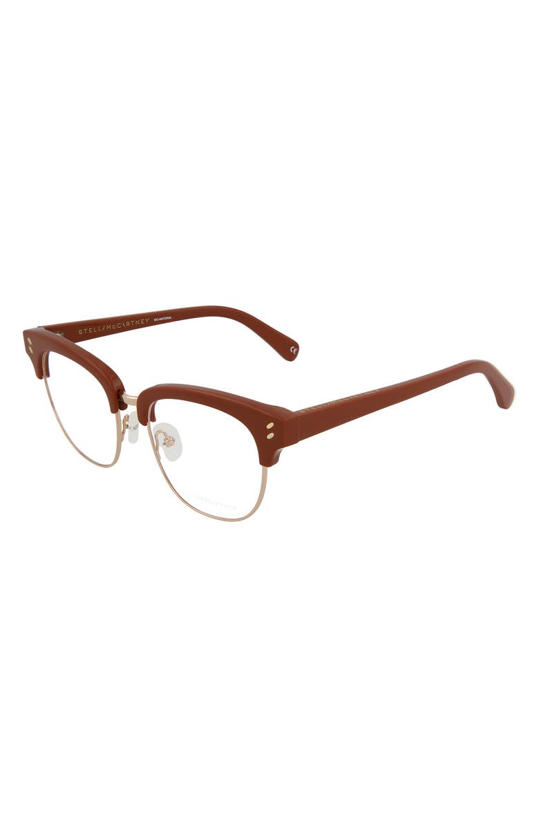 Stella McCartney 49mm Square/Rectangle Optical Frames, Alternate, color,