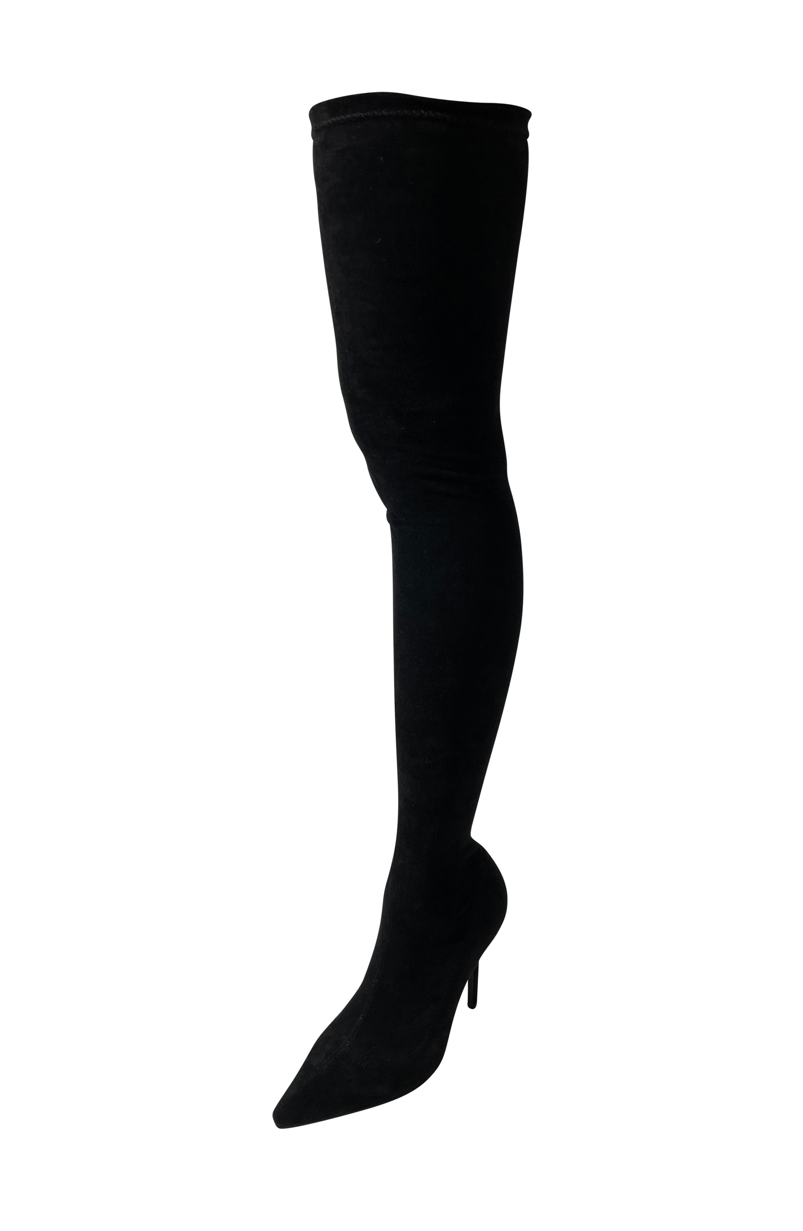 AZALEA WANG Baller Faux Suede Over the Knee Boot, Main, color, 