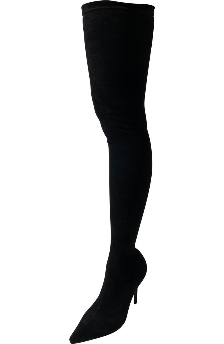 AZALEA WANG Baller Faux Suede Over the Knee Boot, Main, color,